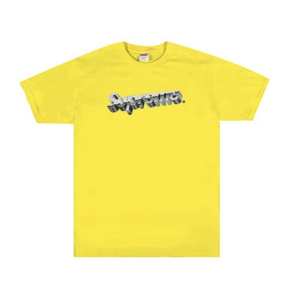 Supreme Chrome Logo Tee 'Yellow' Men’s Shirt Size XL NWT SS20